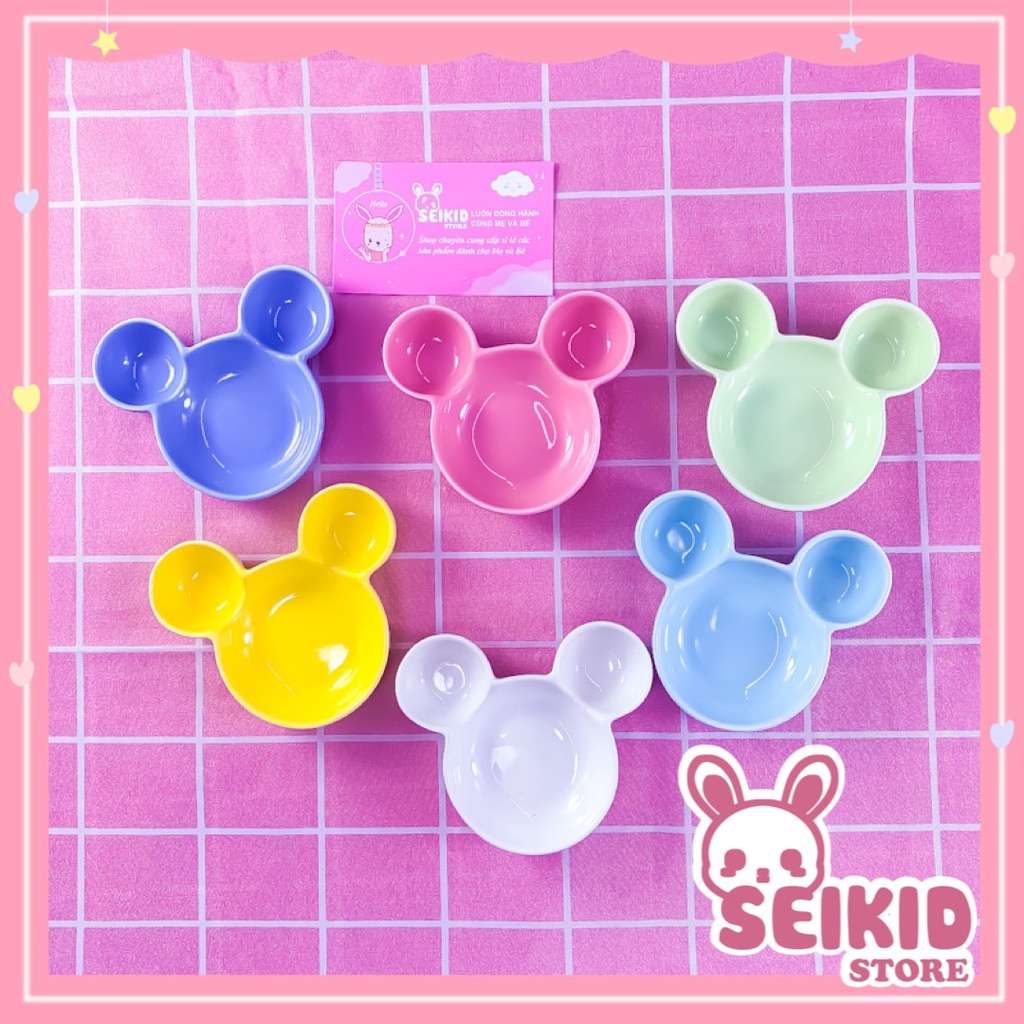 Bát sứ ăn dặm cao cấp mini cho bé hình Mickey đủ màu Seikid Store 40ml V5