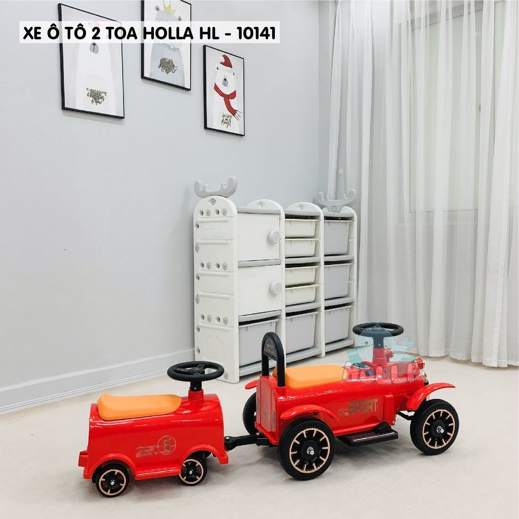 Xe ô tô điện 2 toa Holla HL -10141 vận động ngoài trời cho bé chính hãng Holla | Xe ô tô điện trẻ em