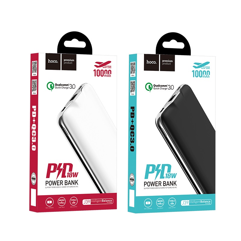 Pin sạc dự phòng PD + QC3.0 dung lượng 10.000 mAh HOCO J39