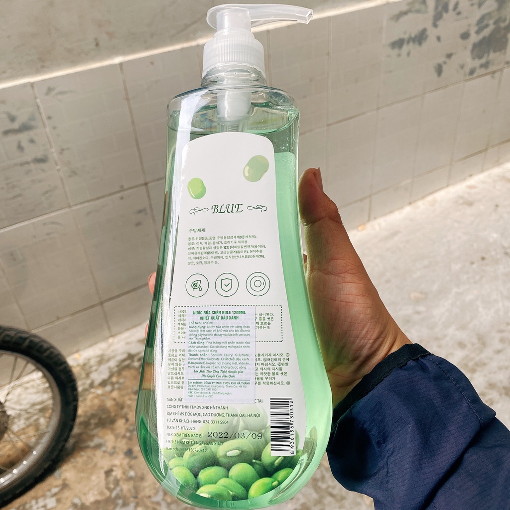 Nước rửa chén cao cấp trà xanh Blue 1,2L Hàn Quốc - Nước rửa chén Organic