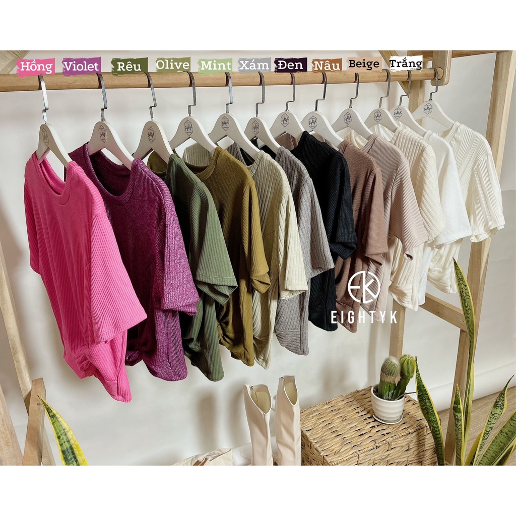 [EIGHTYK] Áo Croptop Tay Ngắn Xoắn Eo