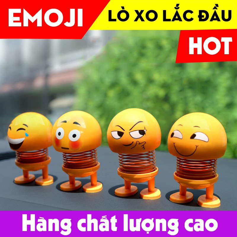 Emoji Lò xo lắc đầu icon 8 mặt cười ngộ nghĩnh gắn ô tô, xe máy