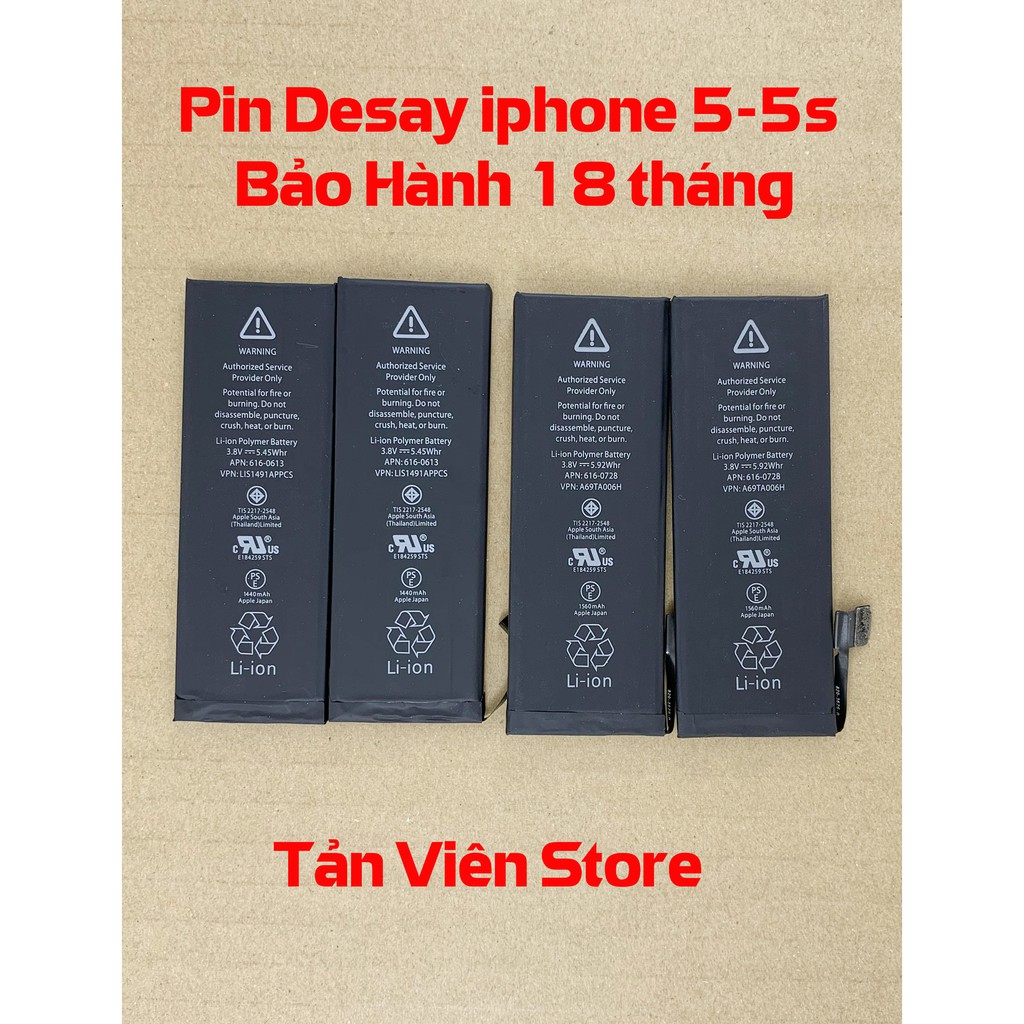 Pin Desay 5/5S chính hãng,bảo hành 18 tháng-lỗi 1 đổi 1