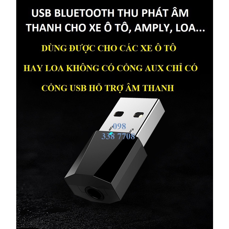 USB bluetooth thu âm thanh nổi cho ô tô, amply, loa và các thiết bị nghe nhạc