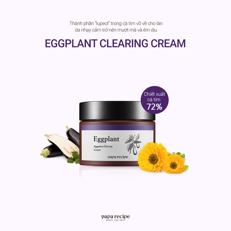 Kem Dưỡng Da Cung Cấp Độ Ẩm Sâu Chiết Xuất Cà Tím Dành Cho Da Mụn PAPARECIPE Eggplant Clearing Cream