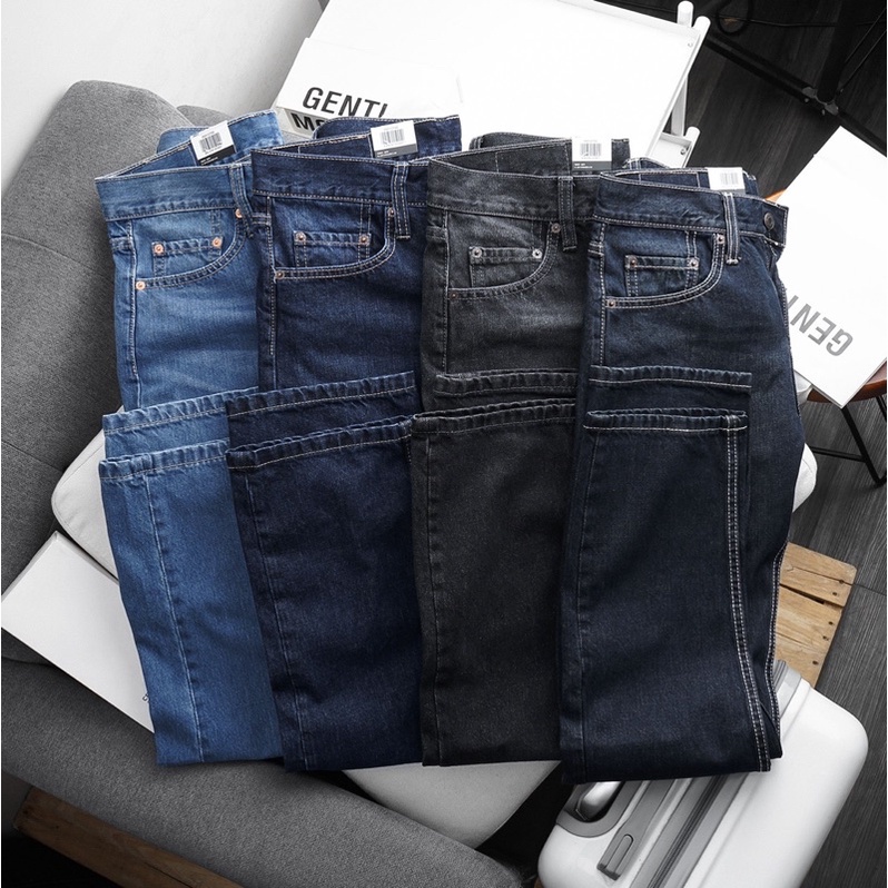 Quần jean Nam Cao Cấp ống rộng quần bò ống suông Le501 jeans cotton không co dãn nhiều màu