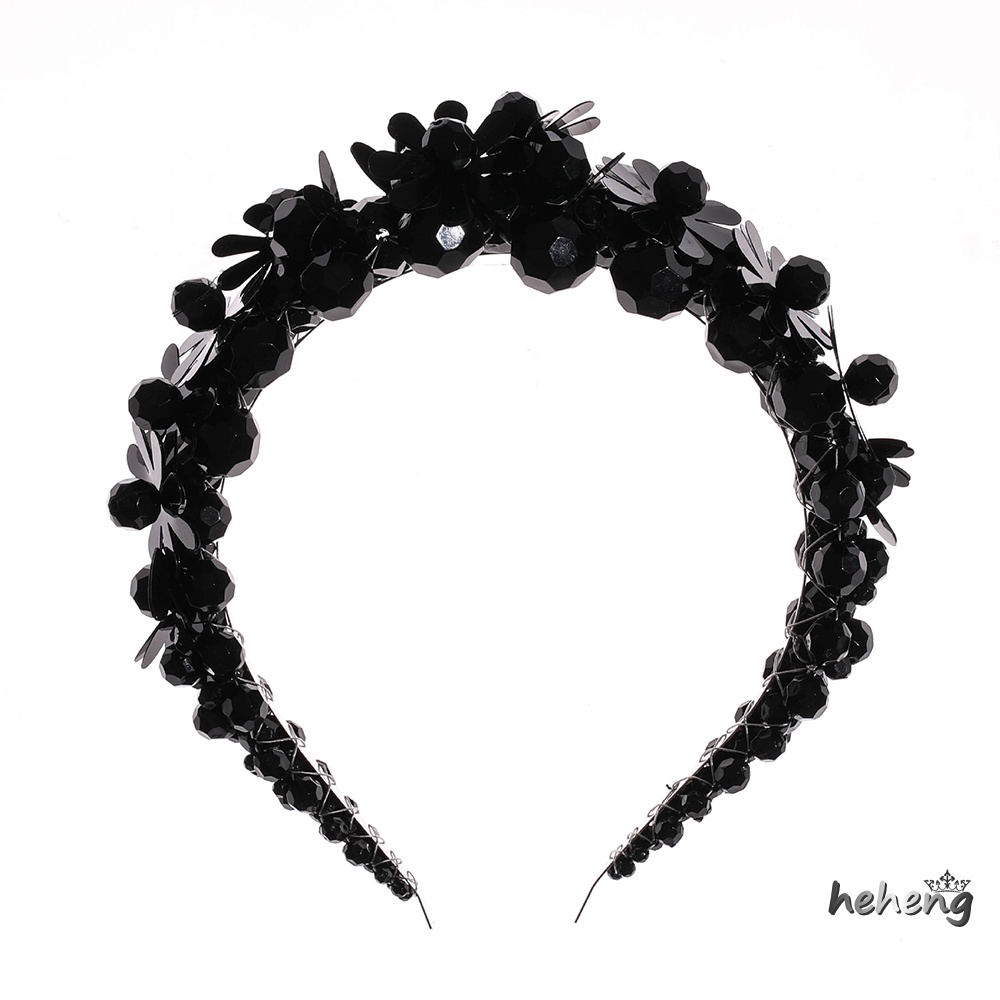 Băng Đô Cài Tóc Đính Hạt Thủy Tinh Màu Sắc Đơn Giản Cho Cô Dâu