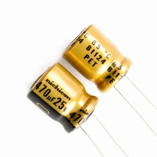 Hàng có sẵn * Tụ điện điện phân Nichicon FW cho âm thanh 25V 470UF 85°C