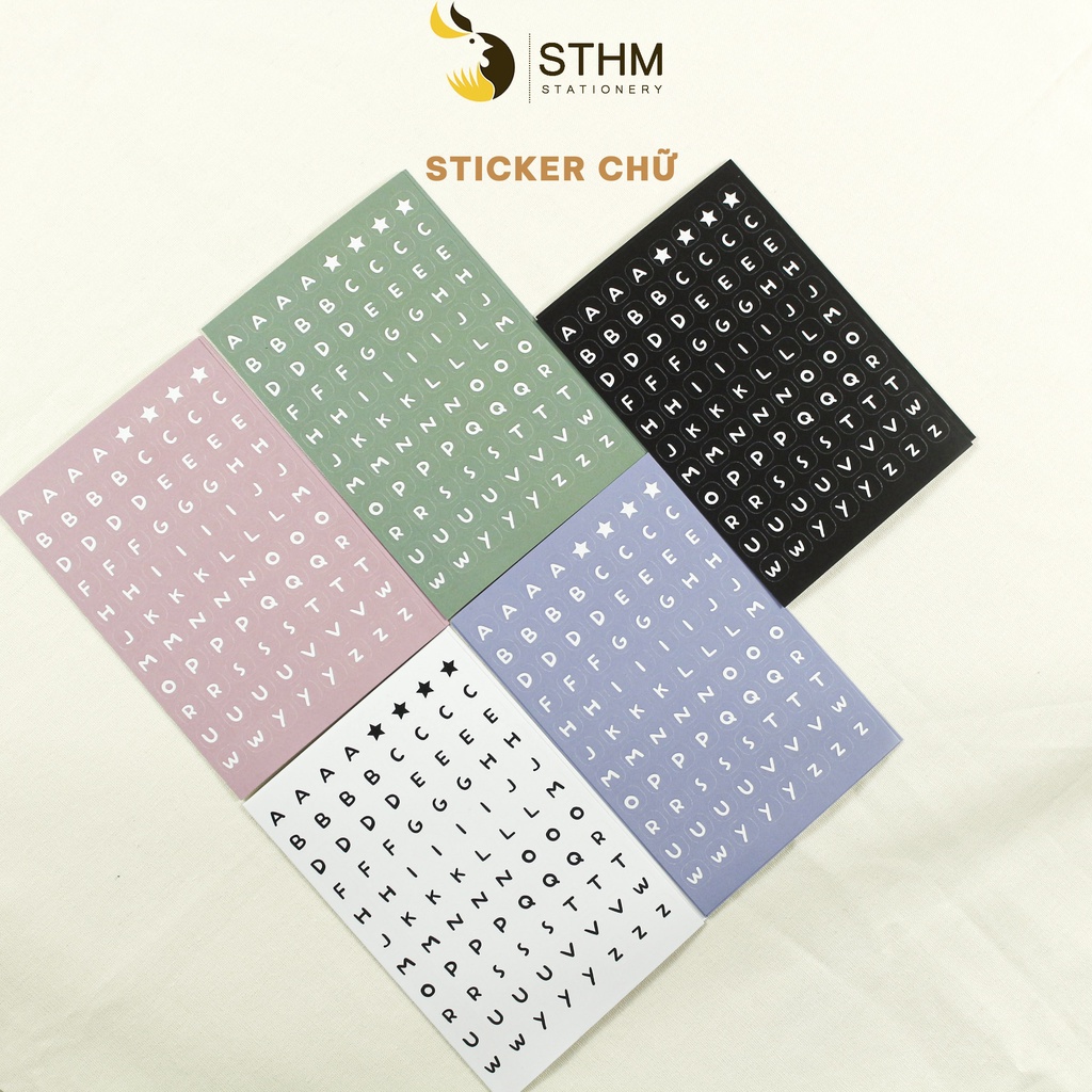 Sticker chữ và số - Trang trí sổ tay - DIY thiệp - STHM stationery