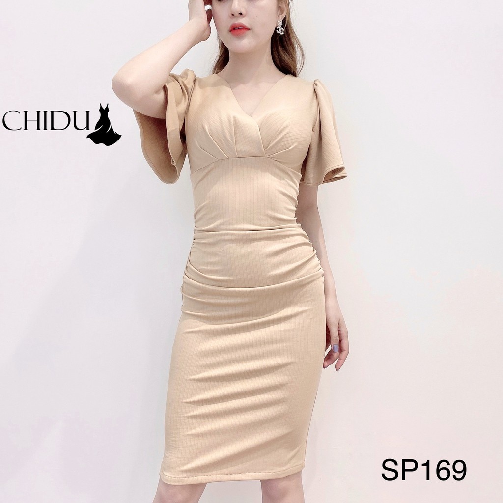 [ Mã WASTRUN4 giảm 10% tối đa 30K đơn 99K] CHIDU Váy body nhũ gân dự tiệc sang trọng thanh lịch SP169