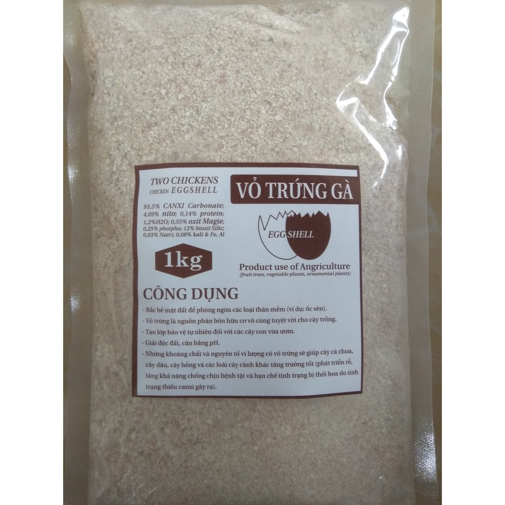 Vỏ trứng gà bổ sung canxi và khoáng chất cho cây - gói 1 kg