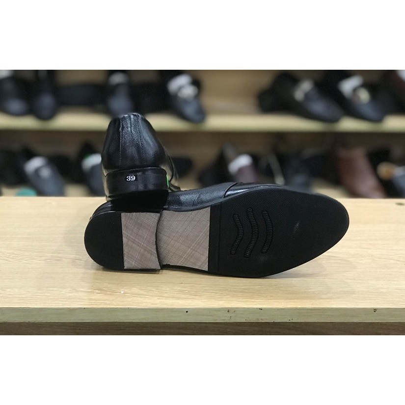 Giày lười nam đẹp Savato-2332 da bò, đế phíp (39-42) màu đen SDI