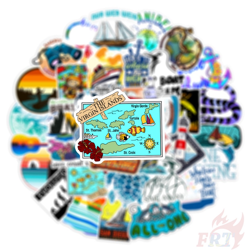 ❉ Nghệ thuật Nautical Art. Hình Dán Phiên Bản Expeditions Series 01 ❉ Bộ 50 Hình Dán Dùng Trang Trí Vali Laptop Ván Trượt DIY