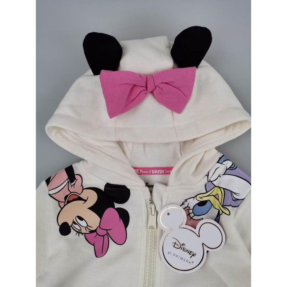 Set Minnie bé gái hãng Disney Primark dư xịn màu trắng hồng 3 chi tiết siêu xinh