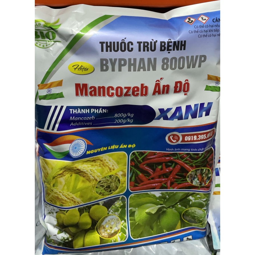 Sản Phẩm bảo vệ cây trồng Mancozeb XANH ẤN ĐỘ gói 1kg