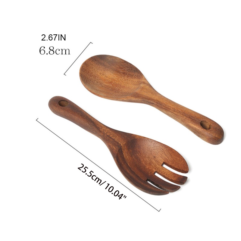 Vá nĩa nấu ăn xới cơm trộn salad làm từ gỗ cây keo