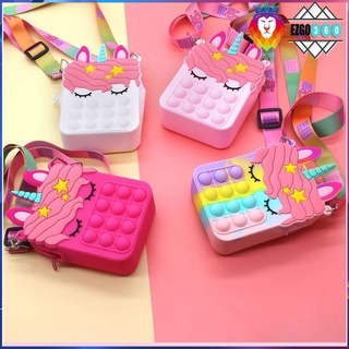 Ins Unicorn Pop It Shoulder bag Toys Chess Board Sets Fun Toys For Children Children's toys