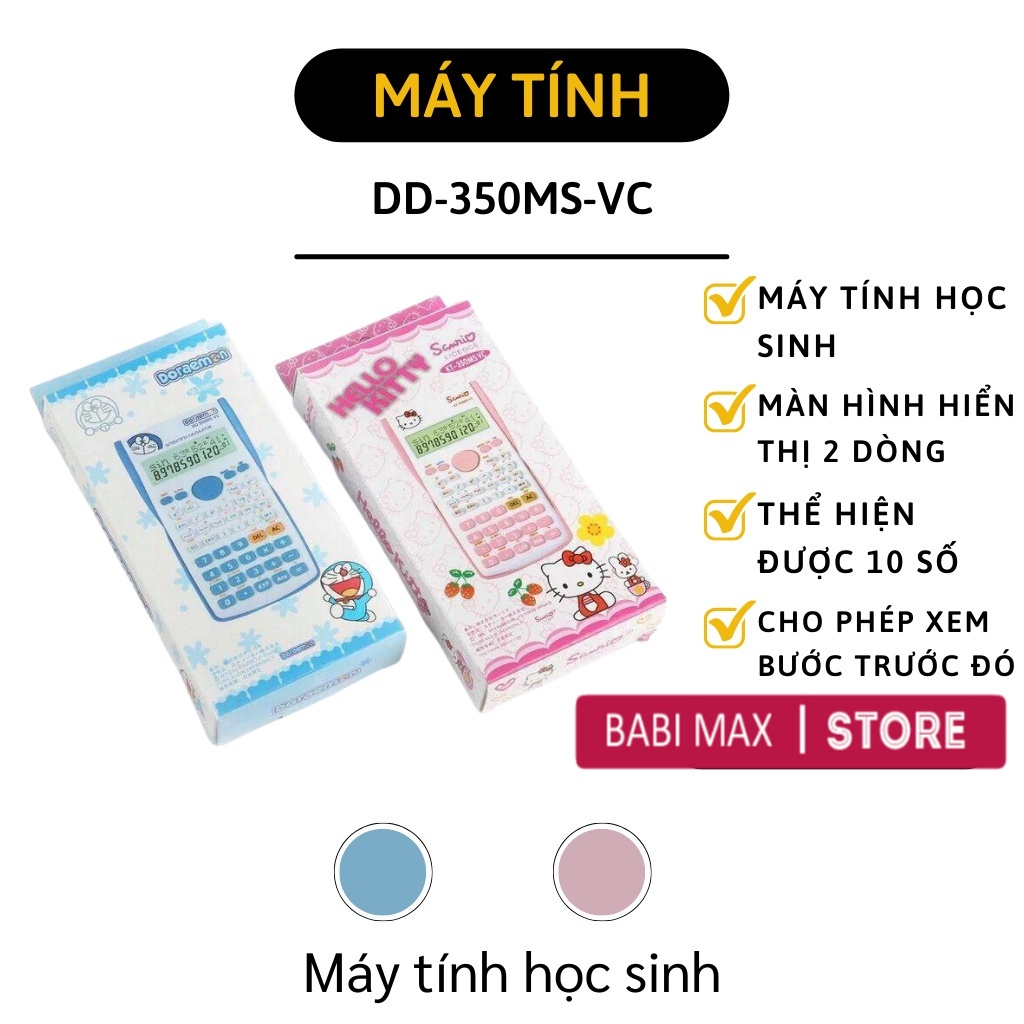 Máy Tính Casio - Máy Tính Học Sinh Cầm Tay Hình Doremon Và Hello Kitty Đáng Yêu babimax 8163