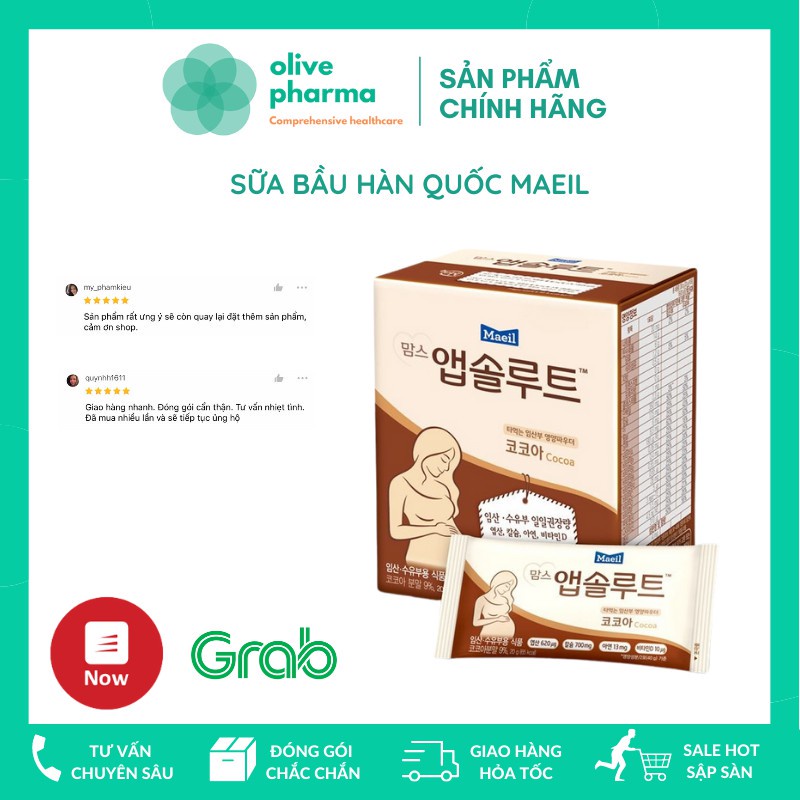 Sữa Bầu Mom’s Absolute Hàn Quốc Maeil - Hương CaCao (10 Gói x 20gr)