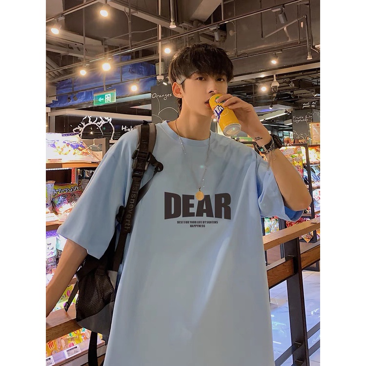 [HÀNG HÈ, KÈM QUÀ XINH] ÁO THUN, ÁO PHÔNG NAM NỮ DEAR THÂN THIỆN TAY LỠ FORM RỘNG 4 MÀU XANH CAM ĐEN TRẮNG CỰC CUTE