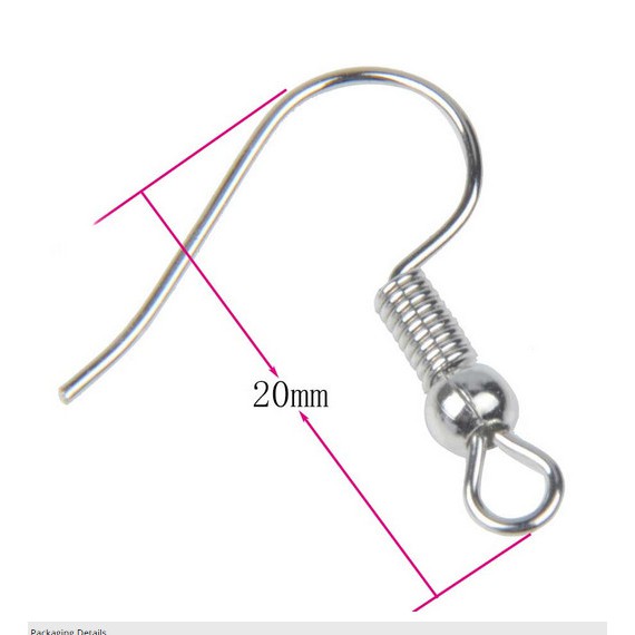 Set 50 móc khuyên tai 20x17mm tự làm trang sức thủ công