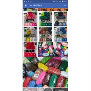 Set 20 cuộn len Vĩnh Thịnh 2 sợi