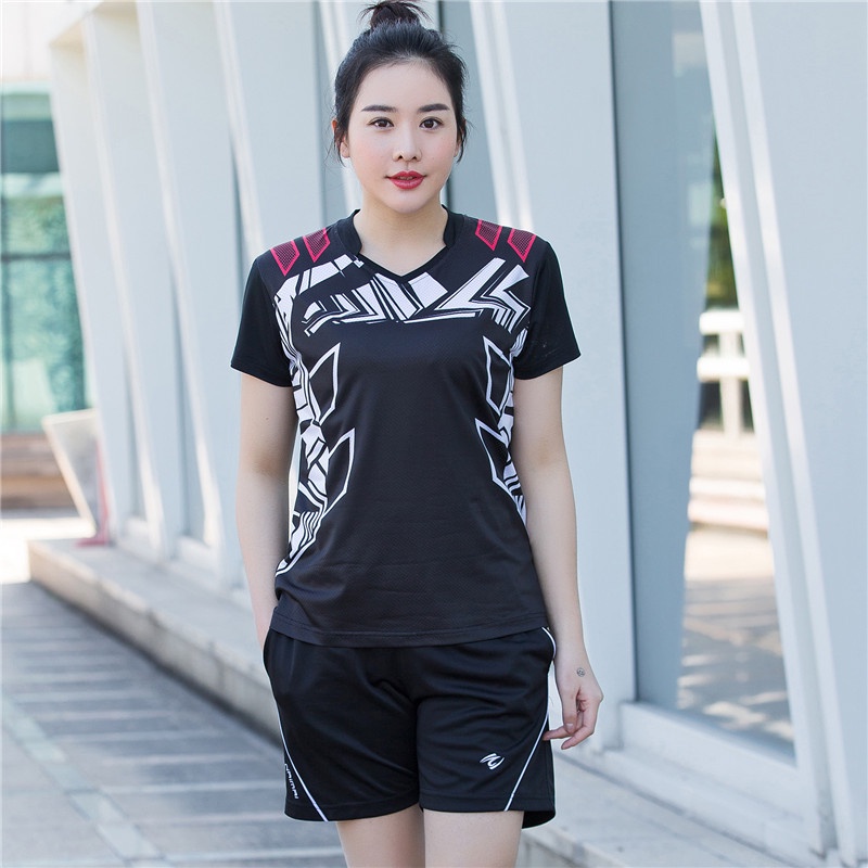 Bộ Quần Áo Thể Thao Tay Ngắn Nhanh Khô Năng Động Hợp Thời Trang Xuân Hè