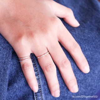 Nhẫn bạc MIDI có hạt