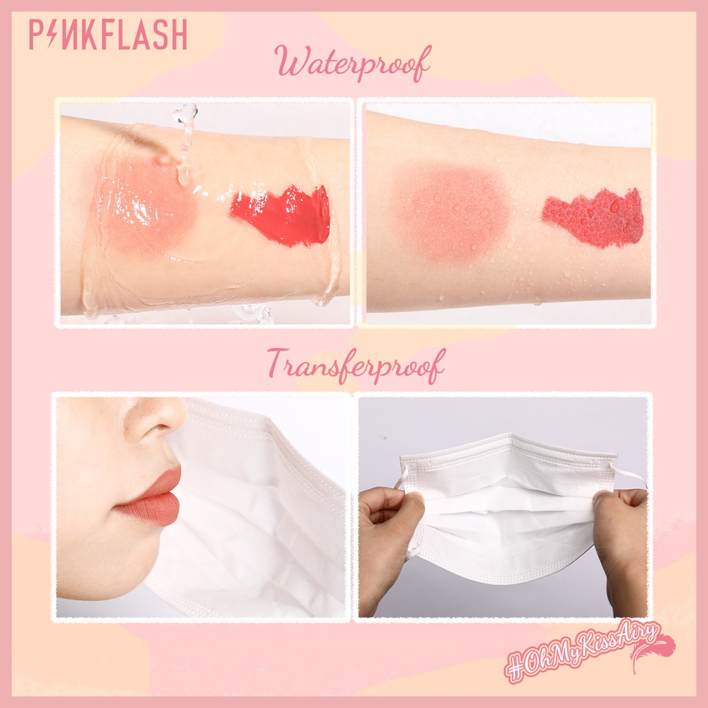 Set son lì PINKFLASH Kiss Air Matte Liquid chống nước và sử dụng kép cho má hồng 60g (302+304+306)