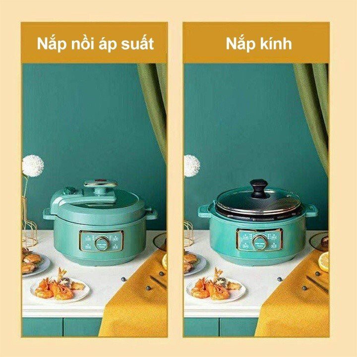 Nồi Áp Suất Điện Dung Tích 3.5L 1300W- Nồi Áp Suất Đa Năng ( nấu cơm, cháo, soup, lẩu, hầm, gân) - Hàng Chính Hãng