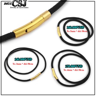 DÂY CHUYỀN DÙ ĐEN THÁI KHÓA INOX MẠ VÀNG