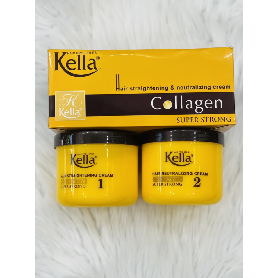 Kem Duỗi Tóc thẳng COLLAGEN SUPER TRONG thương hiệu KELLA (2x500ml) – Cung cấp dinh dưỡng, giúp tóc mềm mại