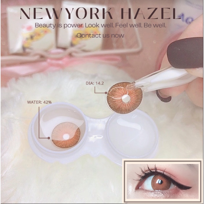 < CÓ SẴN > Lens mẫu New York màu N - Hazel, có cận 0-8 [KHÔNG BÁN LỆCH ĐỘ]
