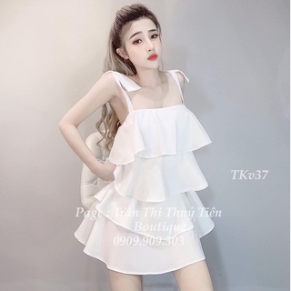 𝐂𝐎́ 𝐒𝐀̆̃𝐍. Váy Suông Xếp Tầng Dáng Babydoll  (ẢNH THẬT TOÀN BỘ)