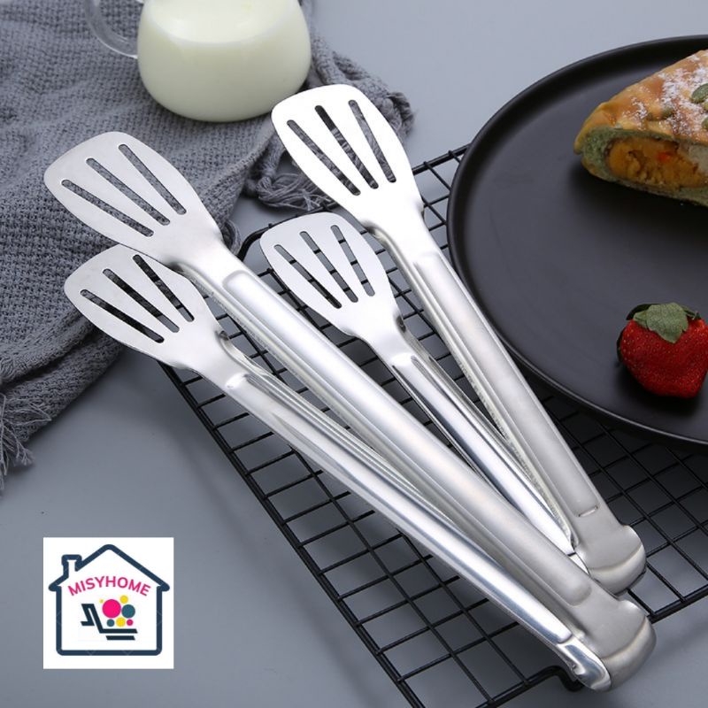 Kẹp gắp thức ăn gắp đồ nóng nướng BBQ gắp đồ chiên rán gắp đá đồ trong lò vi sóng gắp bánh trộn salad dài  inox Misyhome