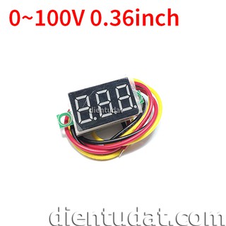 Đồng Hồ Đo DC 0-100V 0.36inch - 3 Dây