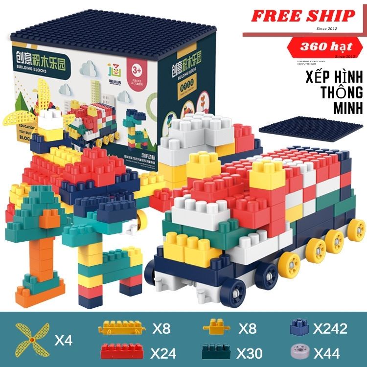 Bộ đồ chơi xếp hình, lắp rắp, lego cho bé yêu phát triển trí tuệ, sáng tạo