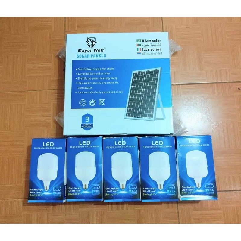 ĐÈN NĂNG LƯỢNG MẶT TRỜI,ĐÈN BULB 50W CHÍNH HÃNG MAYOR WOL TẤM PIN TO