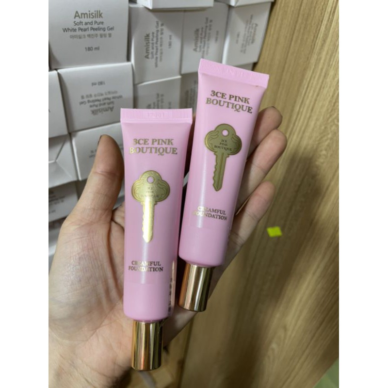 KEM NỀN và PHỦ BỘT 3CE PINK BOUTIQUE CREAMFUL FOUNDATION