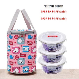 hộp cơm thủy tinh lock&lock - hộp cơm thủy tinh kèm túi