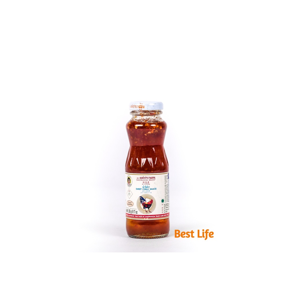Sốt ớt chua ngọt nhãn hiệu Maepranom 260g dùng để chấm các món luộc, chiên, rán