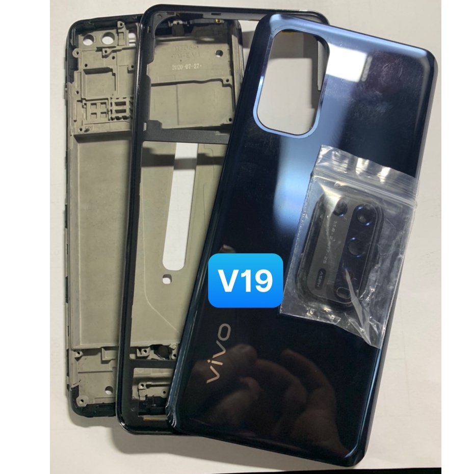 Bộ vỏ điện thoại zin hãng Vivo V19 - gồm xương, sườn, phím bấm, kính camera