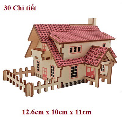 Mô hình gỗ lắp ghép trang trí 3D ngôi nhà nhỏ xinh đẹp