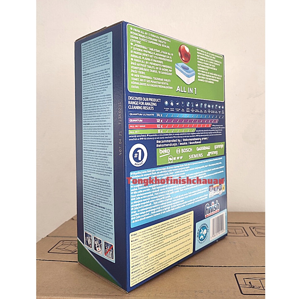 Viên rửa chén bát Finish All in 1 ( hàng chính hãng )