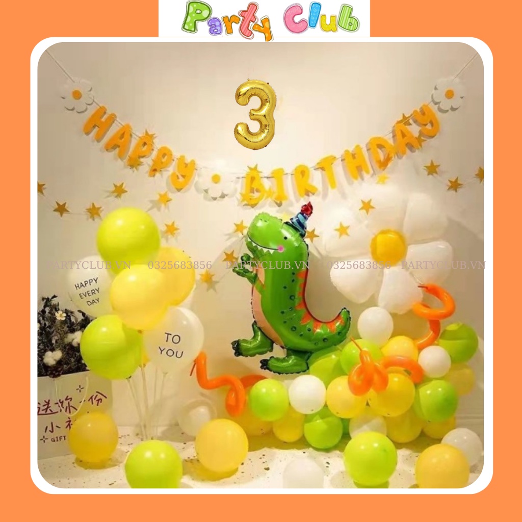 Set bóng trang trí sinh nhật cho bé màu vàng mẫu mới