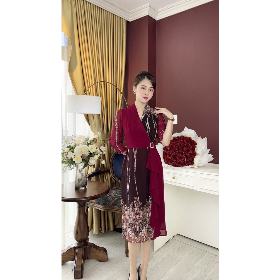 Đầm Trung Niên   Bigsize Màu Sắc Trẻ Trung Tươi Sáng Họa Tiết Sang Trọng Đi Làm Đi Tiệc Cho Mẹ U50