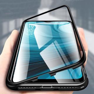 Tempered Glass Magnetic Phone Case For OPPO Reno 2 2f A5 A9 2020 F11 F9 F7 Pro A5S A3S Back Cover