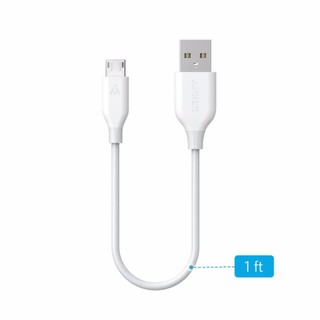 [Freeship toàn quốc từ 50k] Cáp sạc siêu bền ANKER Powerline Micro-USB 0.3m cho Android (Trắng)