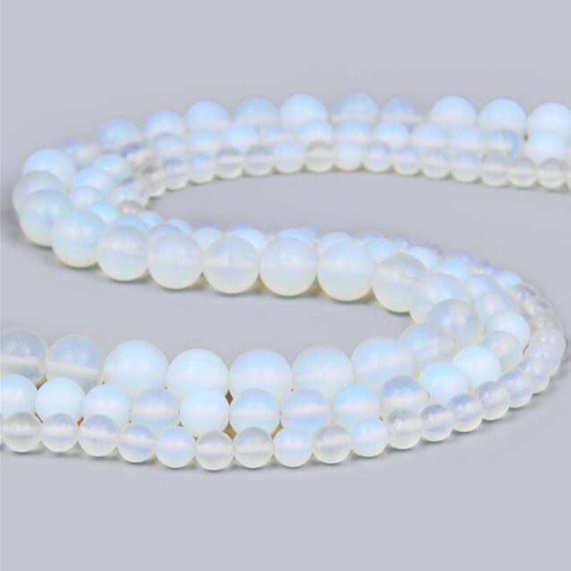 Bộ hạt đá opal màu trắng dùng làm trang sức thủ công