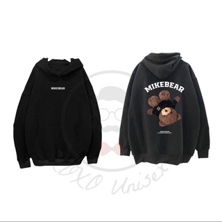 Áo Hoodie zip/trơn Mikenco MikeBear Gấu Ngược chất nỉ bông không xù siêu ấm, Áo Hoodie Unisex Nam Nữ